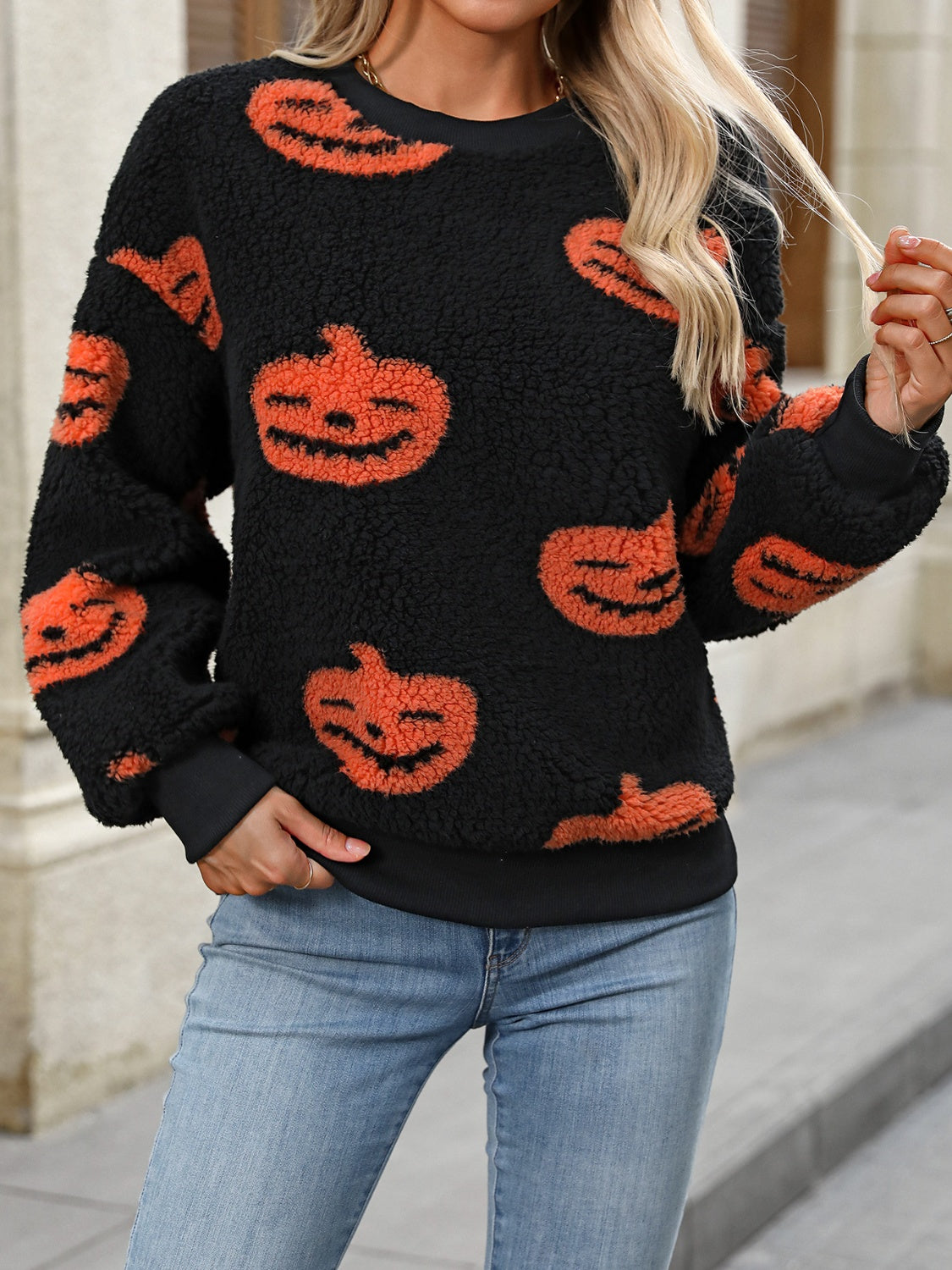 Fuzzy Pumpkin Sweater